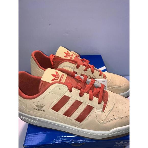 Adidas Forum Low CL Mens Shoe Glow Orange PreRed Gum Bottom JS1098 Size 9.5 NEW - Picture 3 of 10